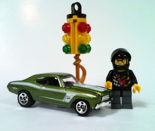 Hot Wheels race car and LEGO racer
